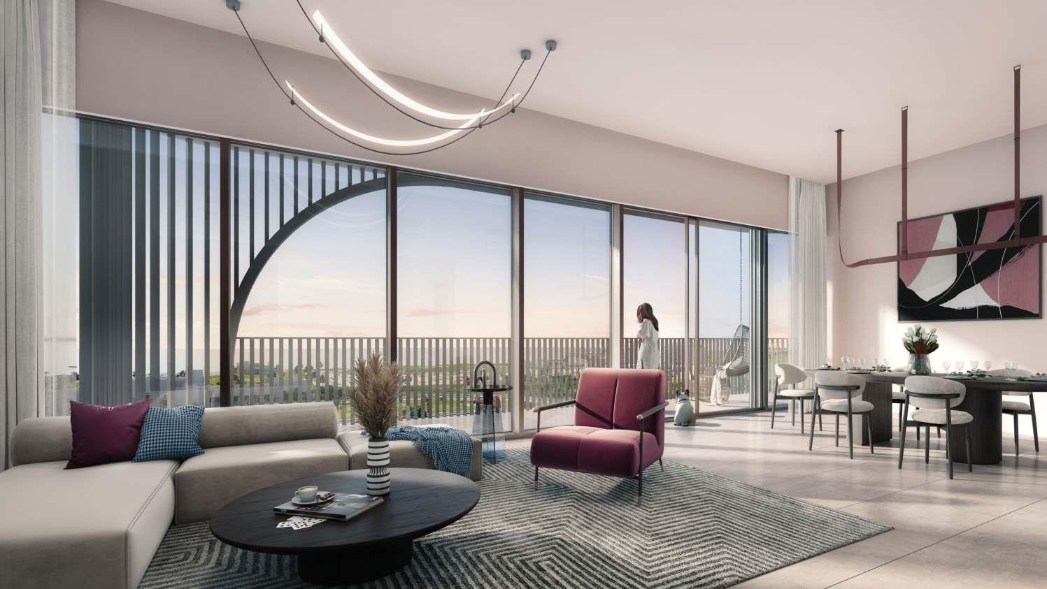 Contemporary apartment facade at Nouran Living Marina District Abu Dhabi